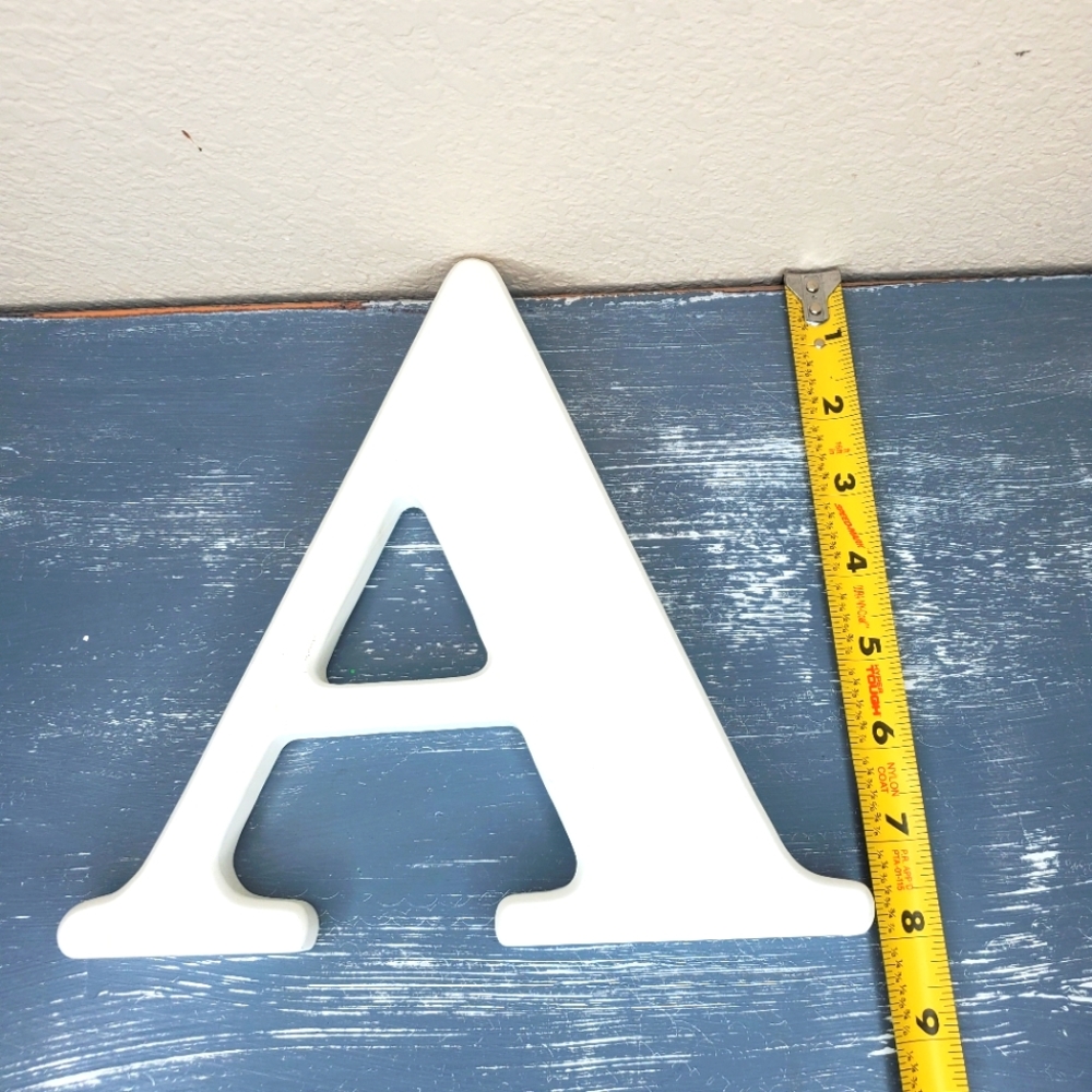 Large "A" White Single‎ Letter-Wall Decoration-Letters/Words Wall Hanging~8"